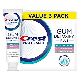 $25.38 PRIME S&S $5 off code Crest Pro-Health Gum Detoxify Plus Toothpaste 4.5 oz Pack of 6