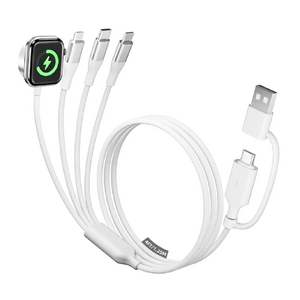 Amazon - 4-in-2 Multi Charging Cable with Smartwatch Charging-4FT - $3.77