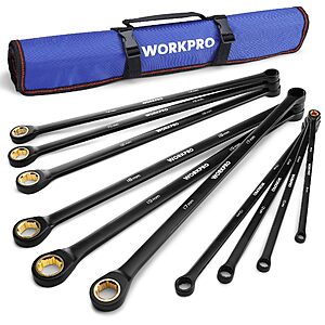 WORKPRO Extra Long Ratcheting Wrench Set, 10-Piece $51