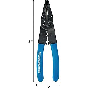 Klein Tools 1010 Multi Tool Long Nose Wire Cutter, Made in USA, Wire Crimper, Stripper and Bolt Cutter Multi-Purpose Electrician Tool, 8-Inch Long $22.07