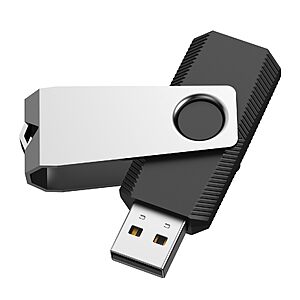 RAOYI 32GB USB 2.0 Flash Drive with LED Indicator, Swivel Design, Black - $8.49