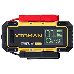 VTOMAN V10 Max 5500A Portable Jump Starter with 100W USB-C Fast Charger - $39.99 after coupon