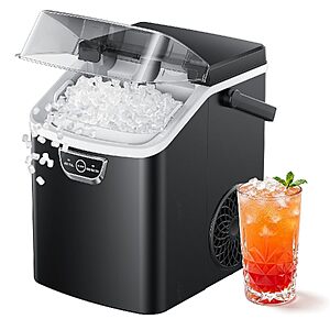 [Prime] EUHOMY 40-Lb/Day Countertop Nugget Ice Maker w/ 4-Min Ice Making, Self-Cleaning & Handle (Black) $137.71 & More + Free Shipping