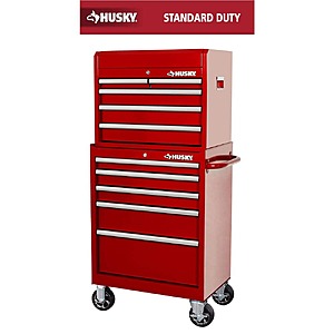 Pickup only - Husky Tool Storage 27 in. W x 18 in. D Standard Duty Red Rolling Tool Chest Combo $348.00
