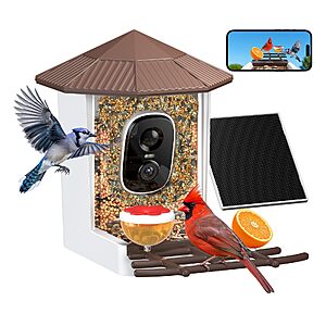 wansview Solar Powered Smart Bird Feeder with 2K Camera $30 + Free S/H