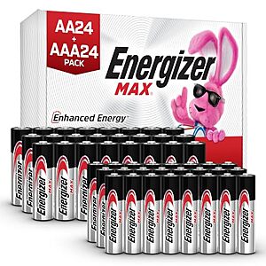 [Prime, SnS] $21.84* | 48-Count Energizer Max AA and AAA Alkaline Batteries at Amazon