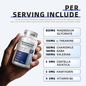 Prime: 120-Count iMATCHME Magnesium Glycinate 850mg Capsules w/ L-Theanine, Chamomile & GABA $7.41 w/ S&S + Free Shipping w/ Prime or on $35+