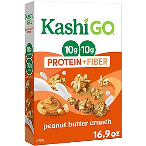 Kashi GO Peanut Butter Crunch Protein Cereal 16.9oz S&S 5% $3.32 with 15% $2.97