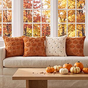 Fall Throw Pillow Covers 18x18 Set of 2 Double-Sided Maple Leaf Covers $11.99