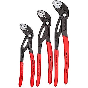 [AC] $106.39 | 3-Piece KNIPEX Tools Cobra Water Pump Pliers Set (7-1/4" + 10" + 12") at Amazon