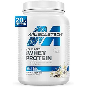 [Prime, SnS, AC] $16.99 | 1.8-Pound MuscleTech Grass-Fed Whey Protein Powder (Deluxe Vanilla) at Amazon
