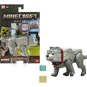 [Prime]$5.99: Mattel Minecraft Dennis the Wolf Action Figure, 3.25", Posable, Accessories at Amazon