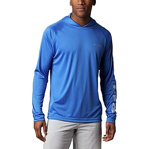 Prime: Columbia Men's and Big and Tall Men's UPF 50 PFG Terminal Tackle Hoodie (Black/Cool Grey Logo, Vivid Blue/Cool Grey Logo) from $17.13 + Free Shipping