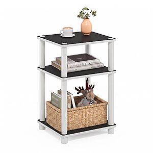 $14.92: Furinno JUST Toolless 3-Tier Side Table, White (Espresso)