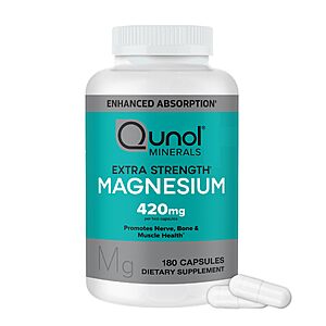 Prime Day Qunol Magnesium Glycinate 420mg, Extra Strength, High Absorption, 180ct $14.24