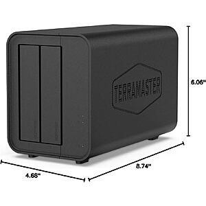 TerraMaster F2-212 2-Bay NAS Server (Diskless) 30% off $118.99 Delivered, (was $169.99)
