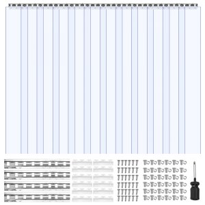 VEVOR Clear PVC Strip Curtain, 84 in Height x 72 in Width x 0.08 in Thickness, 12 PCS Walk in Freezer Cooler Curtain Strips $51.42