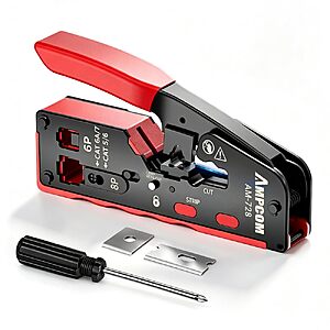 AMPCOM Pass Through RJ45 Crimp Tool (AM-728RD) $11.34 + Free Shipping w/ Prime or on $35+
