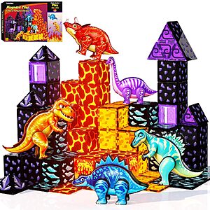 [Prime] 52-Piece GobiDex Magnetic Tiles Dinosaur Building Set $10.99 + Free Shipping