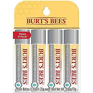 [Prime, SnS] $8.56* | 4-Pack 0.15-Oz. Burt's Bees Ultra Conditioning Lip Balm at Amazon