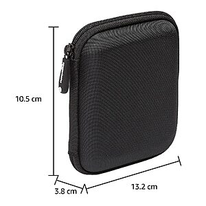 Amazon Basics Small Hard Shell Portable External Hard Drive Carrying Case with Mesh Pocket for My Passport Essential, Black $5.99