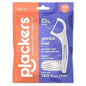 [Prime, SnS] $3.19 | Plackers Gentle Line Floss Picks, Fresh Mint, 150 Count at Amazon