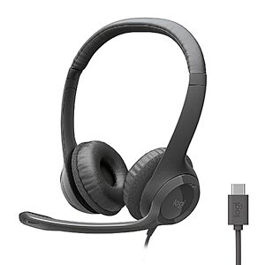 [Prime] Logitech H391 USB-C Wired Stereo Headset w/ Noise-Canceling Mic (Graphite) $19.93 + Free Shipping