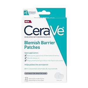 [SnS] $4.91* | 22-Count CeraVe Hydrocolloid Oil Absorbing Skin Spot/Blemish Barrier Patches at Amazon