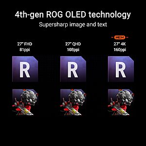 ASUS ROG PG27UCDM 27 Inch 4K 240Hz OLED Gaming Monitor QD-OLED $949