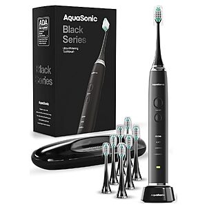 [Prime] Aquasonic Black Series Electric Toothbrush w/ 8 Brush Heads & Travel Case $29.95 + Free Shipping