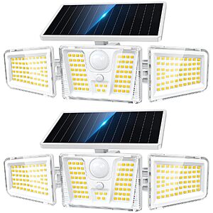 [Prime] 2-Pack KOOPER 210 LED 3-Head 300° Solar Motion Sensor Outdoor Flood Lights $14.99 ($7.49 each) + Free Shipping