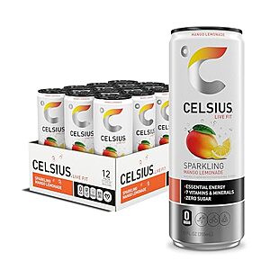 [Prime, SnS] $11.96* | 12-Pack 12-Oz CELSIUS Functional Essential Energy Drink (Mango Lemonade) at Amazon