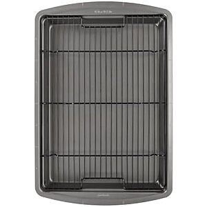 [Prime] $10.90* | GoodCook 15"x10.5" Nonstick Carbon Steel Baking Pan w/ Raised Wire Rack at Amazon