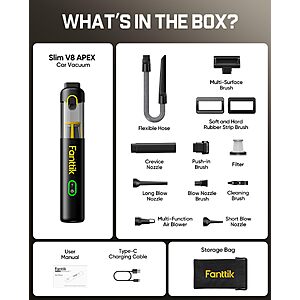 Fanttik Slim V8 Apex 4-in-1 Cordless Car Vacuum at Amazon | [AC] $45.99