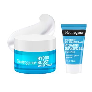 [S&S] Prime Day- Neutrogena Hydro Boost Water Cream Face Moisturizer + Trial Cleanser, 2 pk $18