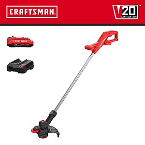 Craftsman CMCST915D1 10 in. 20 V Battery String Trimmer Kit (Battery & Charger) $49