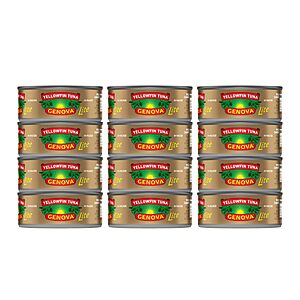 Genova Premium Lite Yellowfin Tuna in Water, Wild Caught, Solid Light, 5 oz. Can (Pack of 12)~$22.32 With S&S @ Amazon