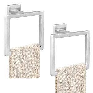 PRIME $8.49/1 $16/2 JOPOFI - Square Hand Towel Holder for Bathroom in Brushed Nickel or Black