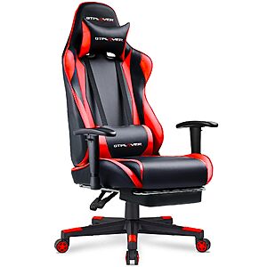 $63.99 Red or White, $66.49 Blue GTPLAYER Gaming Chair with Footrest, Ergonomic Computer Game Desk Chair, Reclining Gamer Chair