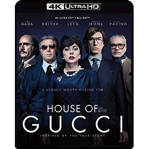 House of Gucci - 4K Ultra HD + Blu-ray [4K UHD] $18.49 Amazon.com