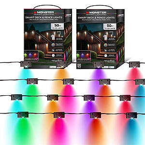 100ft (2x 50ft) Monster Smart outdoor Deck String Lights $79.99 + Free Shipping