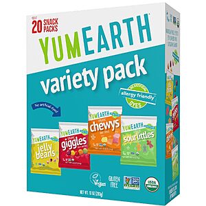 [Prime] 20-Packs YumEarth Organic Candy Variety $7.86 w/ S&S + Free Shipping