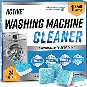 [Prime] 24-Count ACTIVE Washing Machine Cleaner & Descaler Tablets $10.72 w/ S&S + Free Shipping
