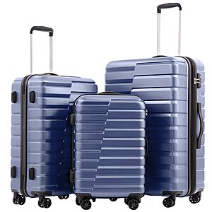 Coolife Lightweight Luggage (Various Colors) with TSA Lock,3 Piece Set Blue STARTING at $119.98
