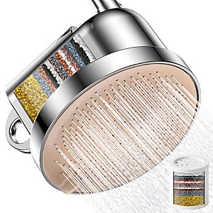 Prime: 6" MakeFit NSF Certified 5-Setting High Pressure Filtered Shower Head for Hard Water $8.99 + Free Shipping $8.95