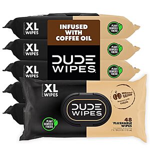 288-Count DUDE Wipes Morning Grind Flushable Adult Wipes (Coffee Scent) $13.91 w/ S&S + Free Shipping w/ Prime or on $35+