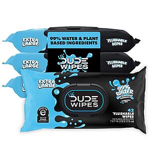 Prime Members: 168-Count LiL' DUDE Flushable Potty Training Water Wipes (Unscented) $9.57 w/ S&S + Free Shipping