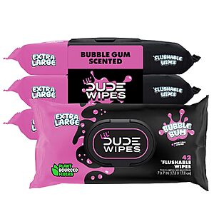Prime Members: 168-Count LiL' DUDE Flushable Potty Training Water Wipes (Bubble Bum) $9.57 w/ S&S + Free Shipping