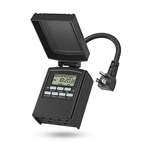 BN-LINK Outdoor 7-Day Programmable Timer Outlet, 2 Outlets $12.91