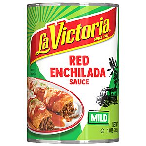 Pack of 12: La Victoria Traditional Red Enchilada Sauce Mild, 10 Ounce, Lowest Ever, Less w/SS, Free Prime Shipping $13.81
